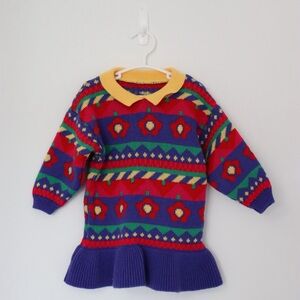Vintage 90s St Michael floral knit dress
